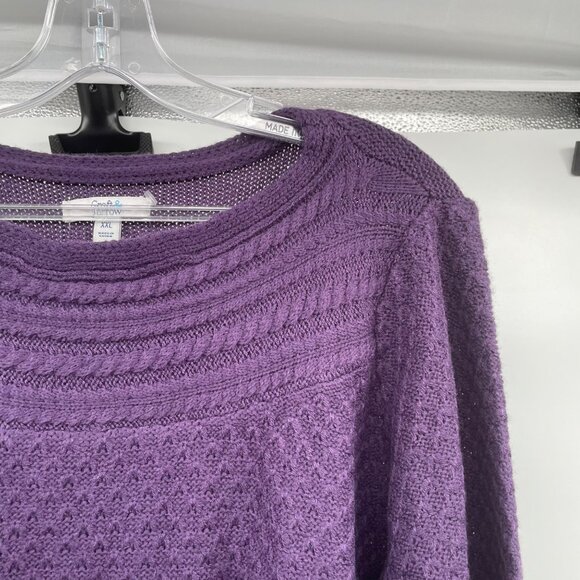 Croft & Barrow Womens Knit Pullover Sweater Long SLeeve Purple Size XXL - Picture 4 of 9